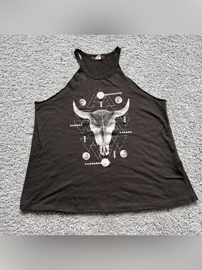 Billabong Black Graphic Tank Top with White Skull Design